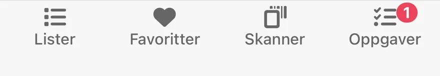 Bunnlinjen i mobilappen med Skanner-fanen