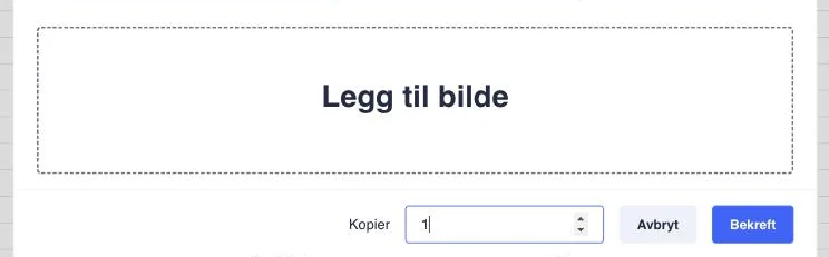 Legg til bilde og Bekreft-knappen